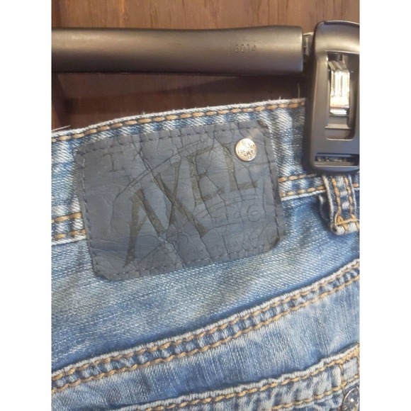 TK Axel Mens Blue Jeans 30 x 30 Treadwell Relaxed Straight Light wash denim - Picture 6 of 8